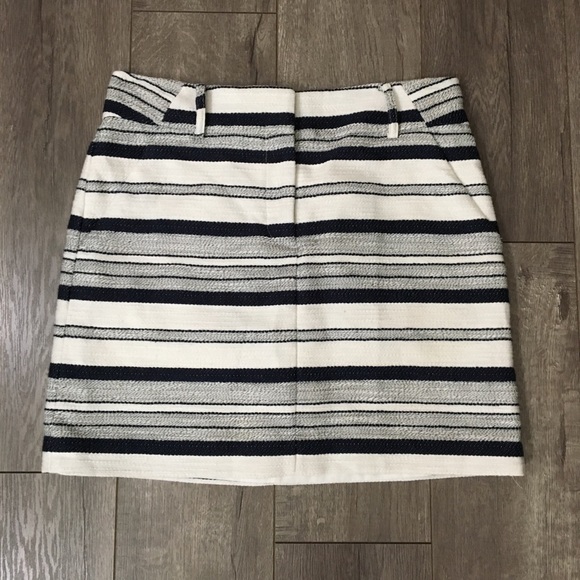 LOFT Dresses & Skirts - Loft navy and white striped skirt 6